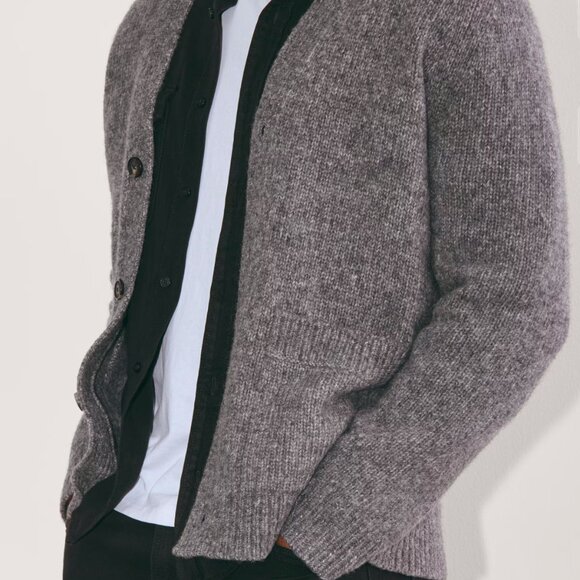 Everlane - The Cloud Relaxed Cardigan, XL, Heather Charcoals - Picture 2 of 3